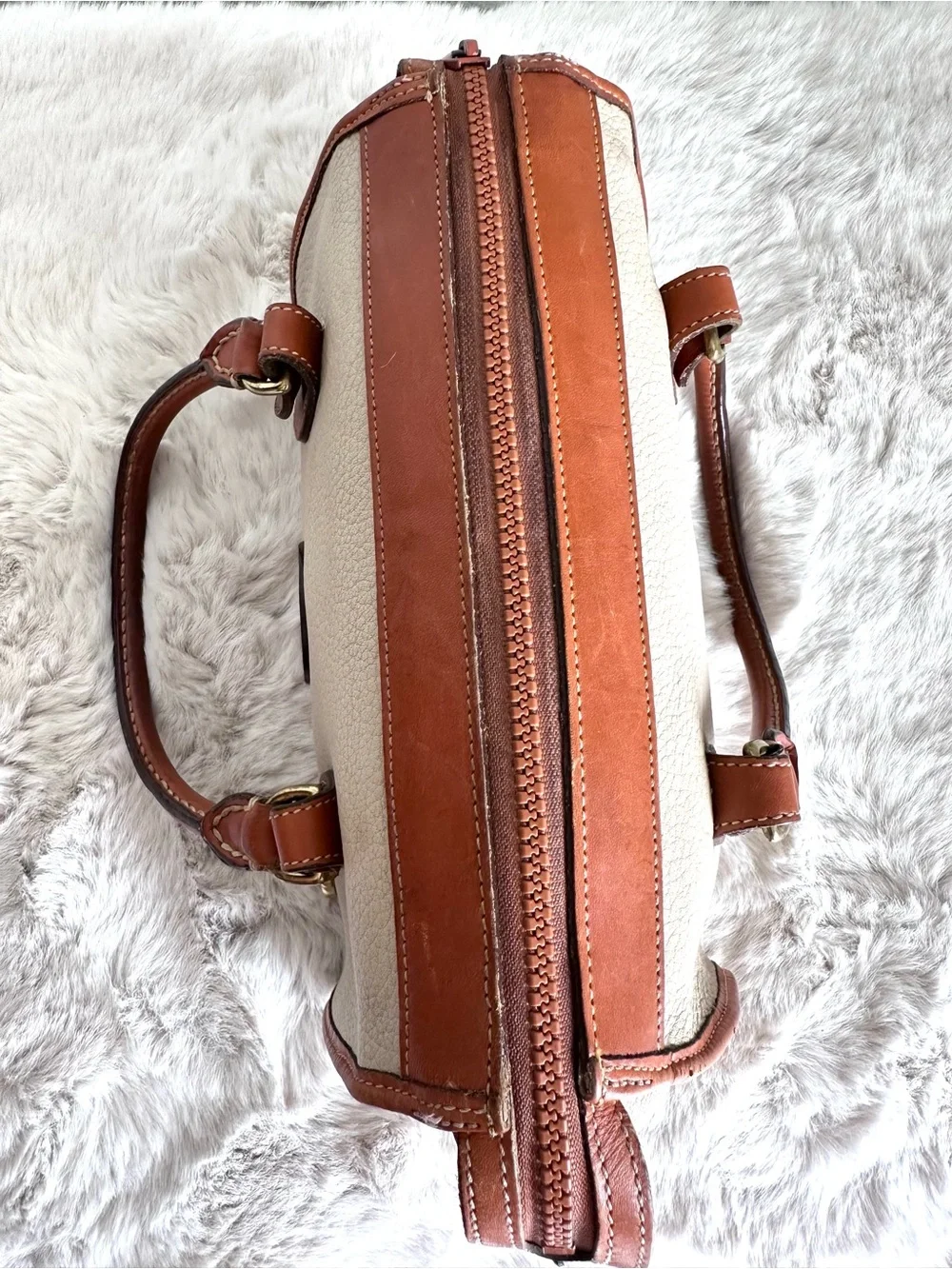 Dooney & Bourke Vintage Satchel Shoulder Bag ‘90s Tan Pebble Leather